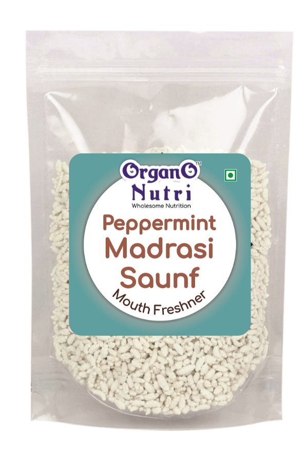 Organo Nutri Peppermint Mouth Freshener Sweet Madrasi Saunf (450 g)